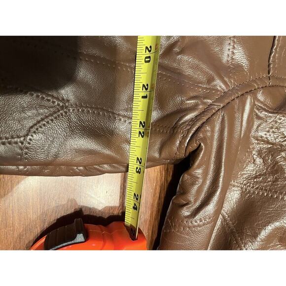 Haband Executive Division Leather Black Patchwork Coat Men's L - Picture 4 of 5